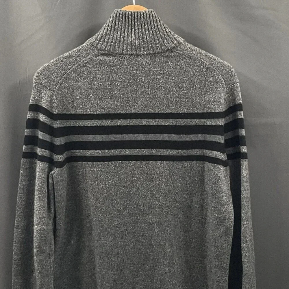Banana Republic‎ Sweater Men M Merino Wool Italian Striped High Neck Pullover